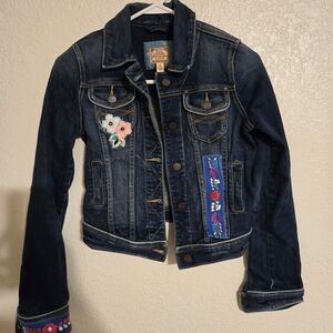 Abercrombie & Fitch Blue Embroidered Jean Jacket